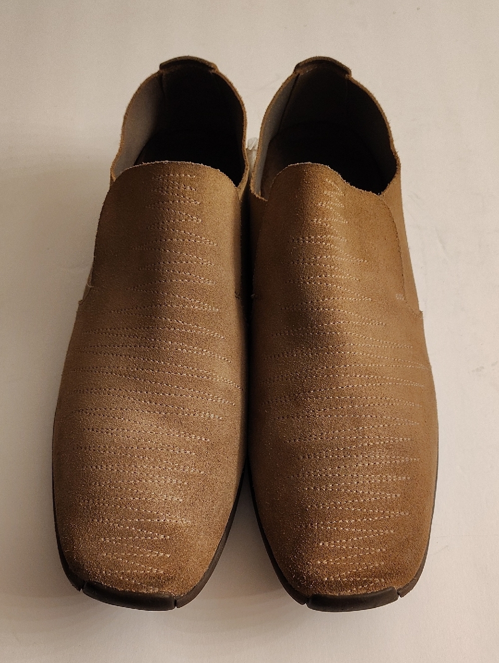 Tsubo Men's Size 11 Leather Upper Slip-On Loafers Light Brown Suede 6S X